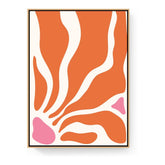 Fluid Shapes In Warm Tones - Floating Framed Canvas