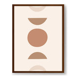 Warm Geometric Harmony Shapes - Framed Canvas