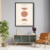 Warm Geometric Harmony Shapes - Framed Wall Art