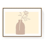 Elegant Vase With Rose - Floating Framed Canvas