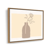 Elegant Vase With Rose - Floating Framed Canvas