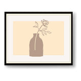 Elegant Vase With Rose - Framed Wall Art