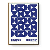 Bauhaus Exhibition Navy Blue - Floating Framed Canvas