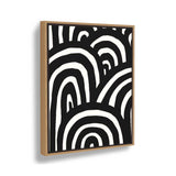 Black And White Waves - Floating Framed Canvas