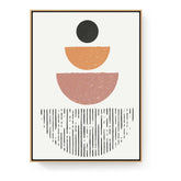 Geometric Harmony Warm Tones - Floating Framed Canvas