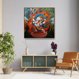 Ganesha Tibetian Thangka - FLOATING FRAME