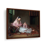 Girl In Muslin - Framed Canvas
