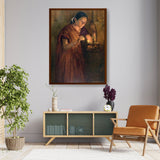 Lady With The Lamp - Framed Canvas