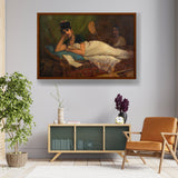 A Reclining Nair Lady - Framed Canvas