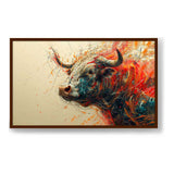 Bull AI Art - Framed Canvas