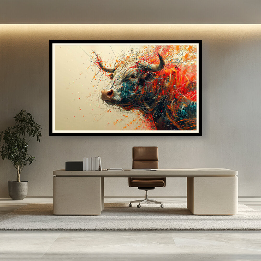 Picasoul - Artist - Bull AI Art - WALL MOUNT FRAME
