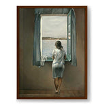 Young Woman At A Window - Framed Canvas