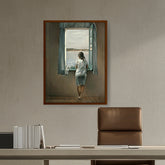 Picasoul - Artist - Young Woman At A Window - Framed Canvas