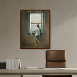 Picasoul - Artist - Young Woman At A Window - Framed Canvas
