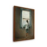 Young Woman At A Window - Framed Canvas