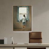 Picasoul - Artist - Young Woman At A Window - FLOATING FRAME