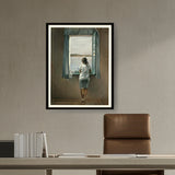 Picasoul - Artist - Young Woman At A Window - WALL MOUNT FRAME