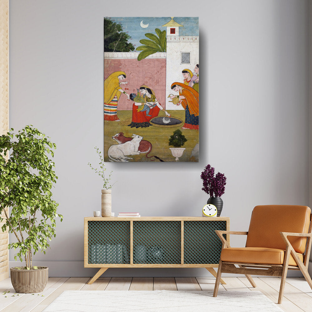 Picasoul - Artist - Krishna Reaching For The Moon - Wall Canvas