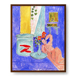 Goldfish And Sculpture - Framed Canvas