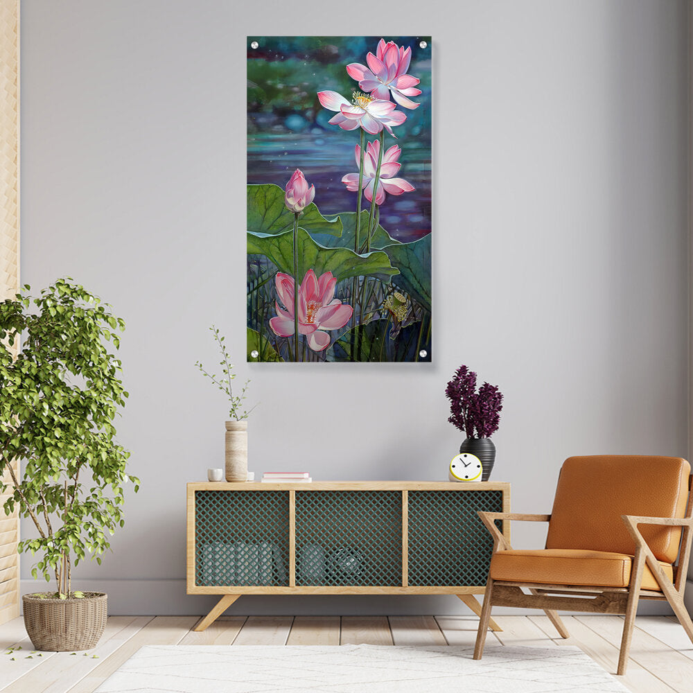 Picasoul - Artist - Watercolor Lotus - Acrylic Wall Photo