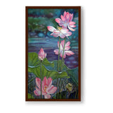 Watercolor Lotus - Framed Canvas