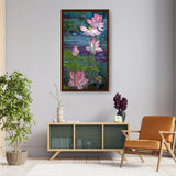 Picasoul - Artist - Watercolor Lotus - Framed Canvas