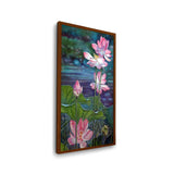 Watercolor Lotus - Framed Canvas