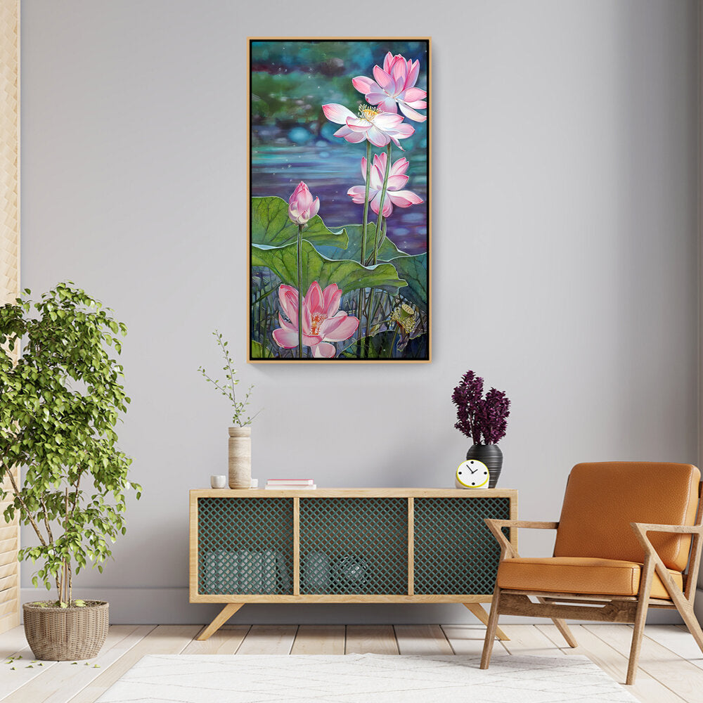 Picasoul - Artist - Watercolor Lotus - FLOATING FRAME