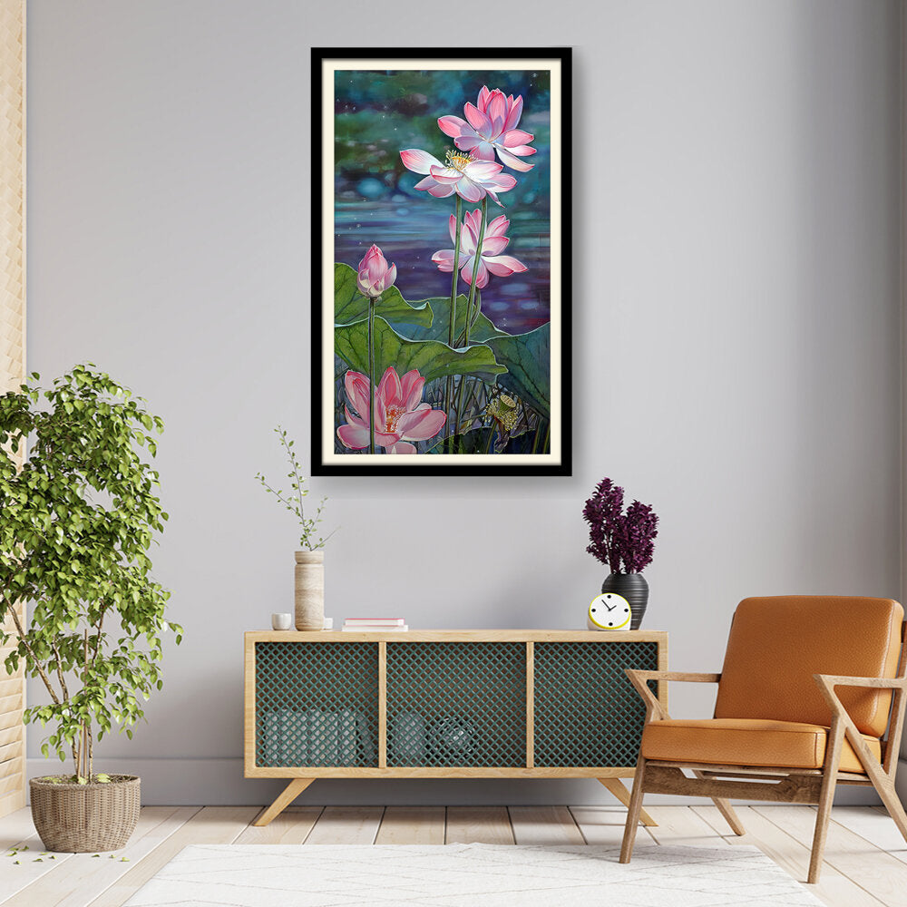 Picasoul - Artist - Watercolor Lotus - WALL MOUNT FRAME