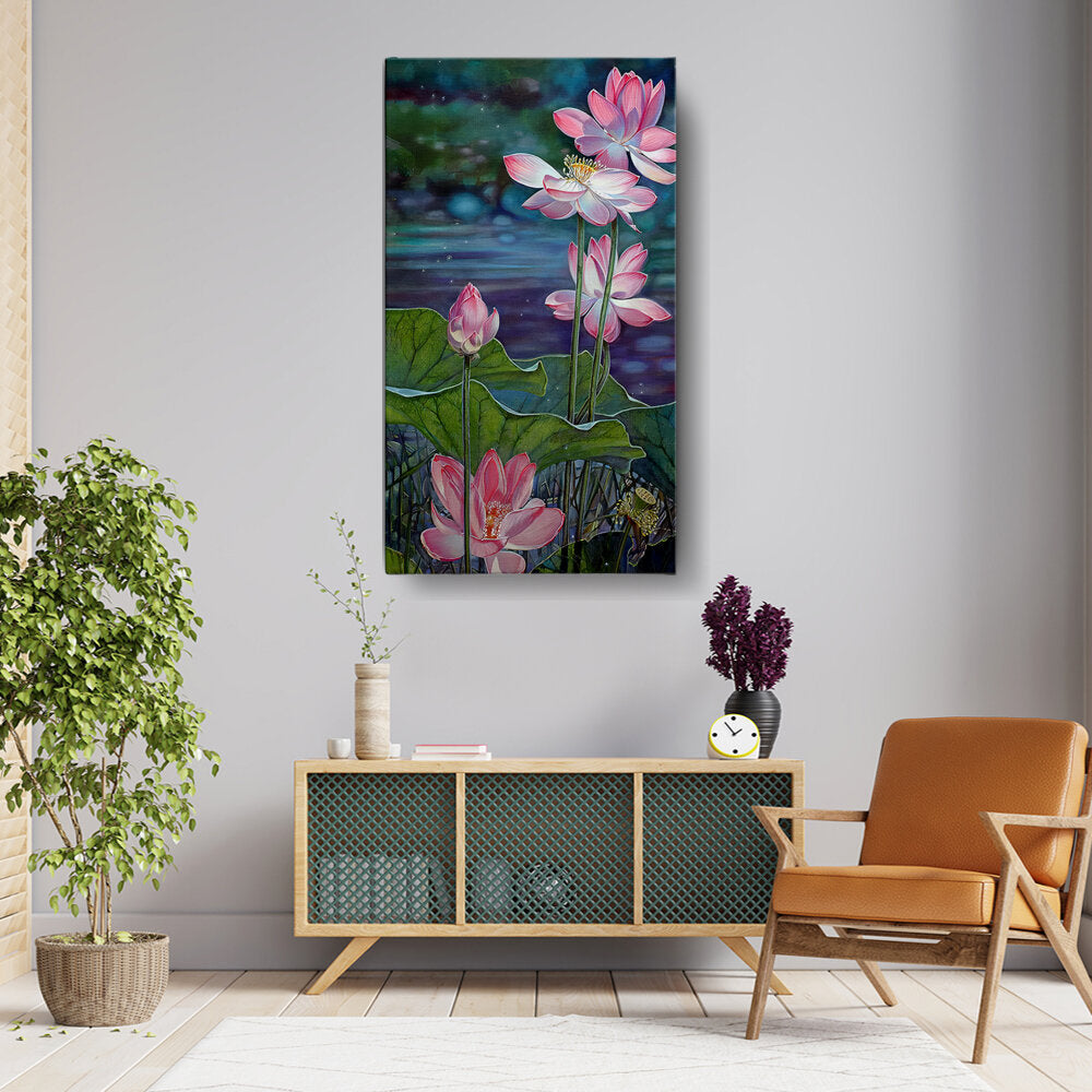 Picasoul - Artist - Watercolor Lotus - Wall Canvas