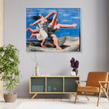 Picasoul - Artist - Two Women Running On The Beach - Acrylic Wall Photo