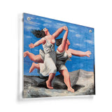 Two Women Running On The Beach - Acrylic Wall Photo