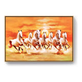 Seven Lucky Running Horses - FLOATING FRAME