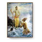 Samudra Greets Lord Rama - FLOATING FRAME