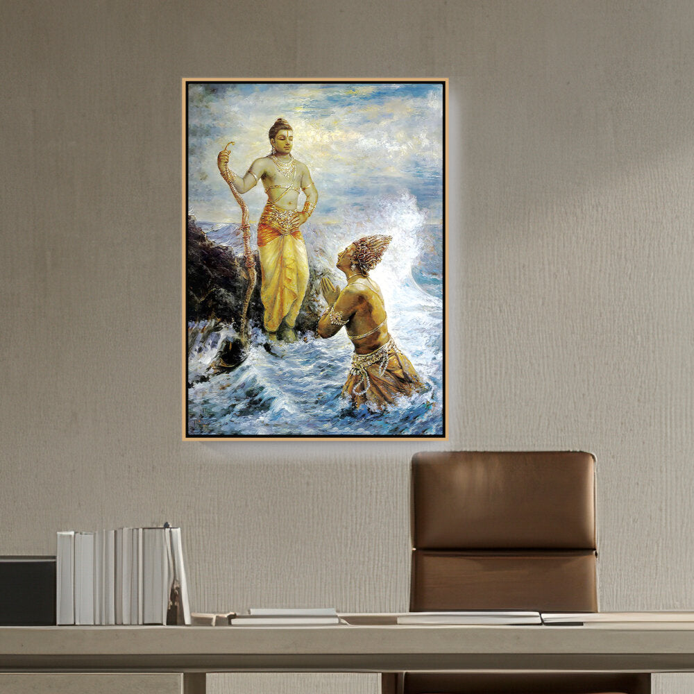 Picasoul - Artist - Samudra Greets Lord Rama - FLOATING FRAME