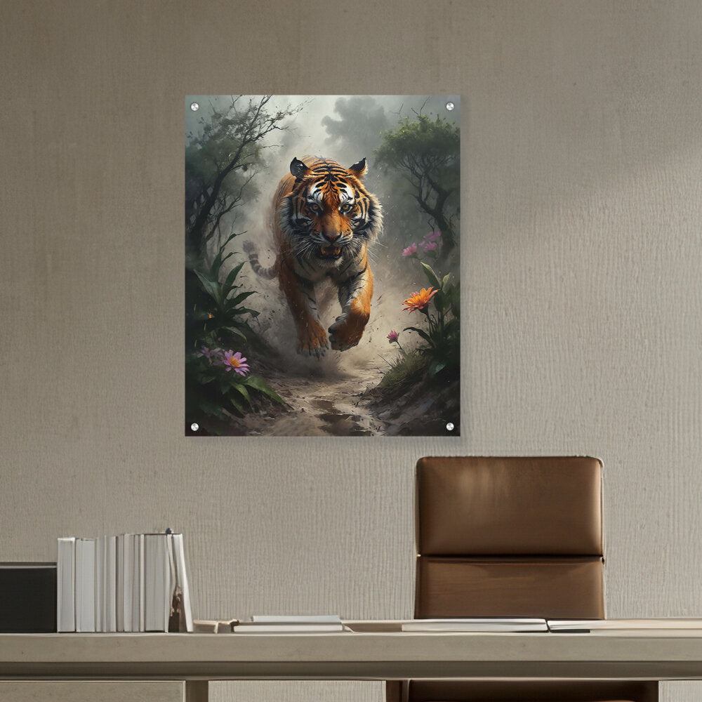 Picasoul - Artist - Running Tiger - Acrylic Wall Photo