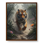 Running Tiger - Framed Canvas