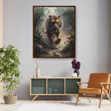 Running Tiger - Framed Canvas