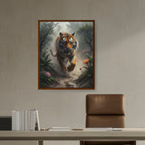 Picasoul - Artist - Running Tiger - Framed Canvas