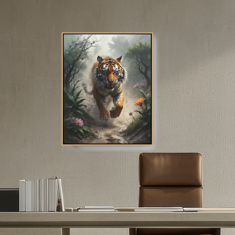 Picasoul - Artist - Running Tiger - FLOATING FRAME