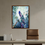 Picasoul - Artist - Watercolour Peacock Bird - Framed Canvas