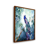 Watercolour Peacock Bird - Framed Canvas