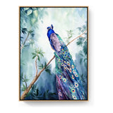 Watercolour Peacock Bird - FLOATING FRAME