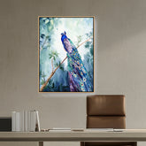 Picasoul - Artist - Watercolour Peacock Bird - FLOATING FRAME