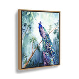 Watercolour Peacock Bird - FLOATING FRAME