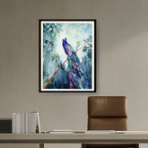 Picasoul - Artist - Watercolour Peacock Bird - WALL MOUNT FRAME