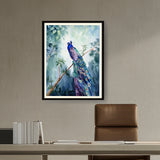Picasoul - Artist - Watercolour Peacock Bird - WALL MOUNT FRAME