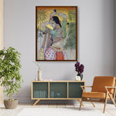 Picasoul - Artist - Indian Woman Painting Print - Framed Canvas