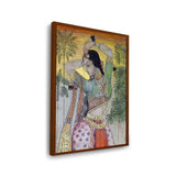 Indian Woman Painting Print - Framed Canvas