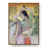 Indian Woman Painting Print - FLOATING FRAME